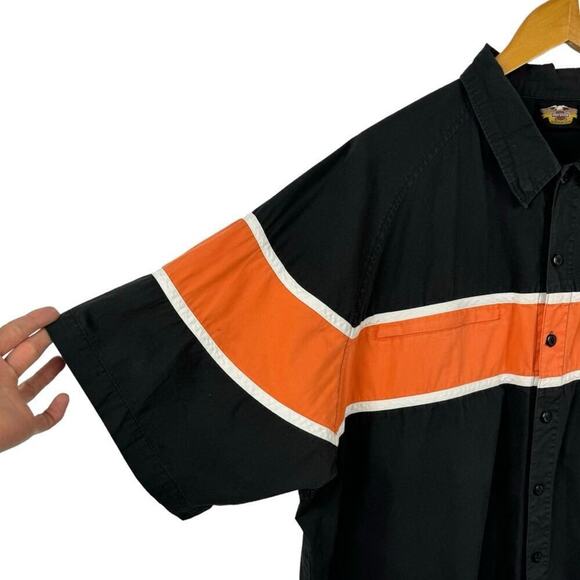 Harley-Davidson Button Up Shirt Mens XXL Motorcycle Racing Embroidered Pocket - Picture 3 of 16